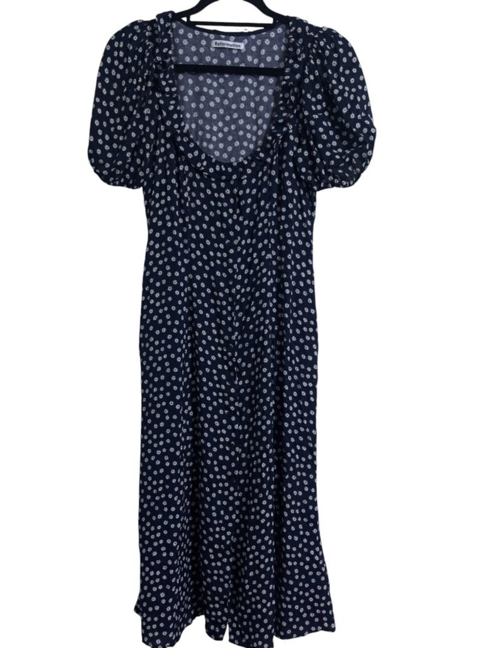 Reformation Navy Floral Midi Dress Size 2